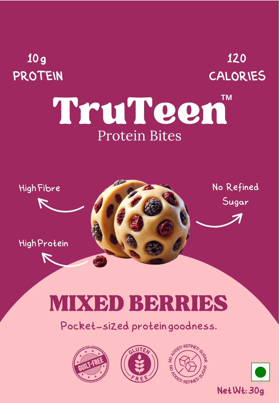 TruTeen - Mixed Berries Protein Bites